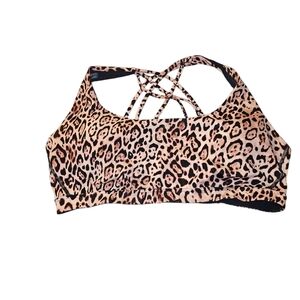 Victoria's Secret Brown and Black Sports Bra with Crisscross Back